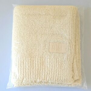 RACHEL MIRIAM Blanket The Cloud Throw Ivory Cozy Boucle‎ 40x50 Cabin Core Gift